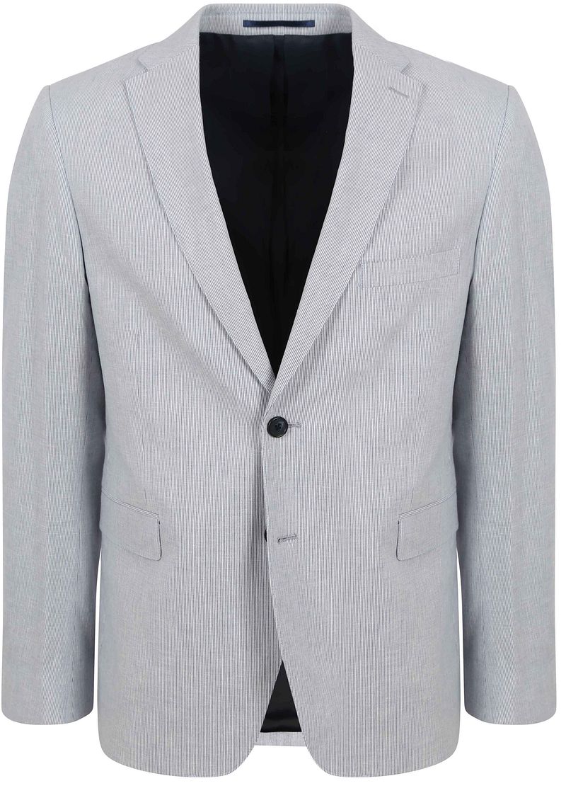 Suitable Blazer Leinen Streifen Hellblau - Größe 52 günstig online kaufen