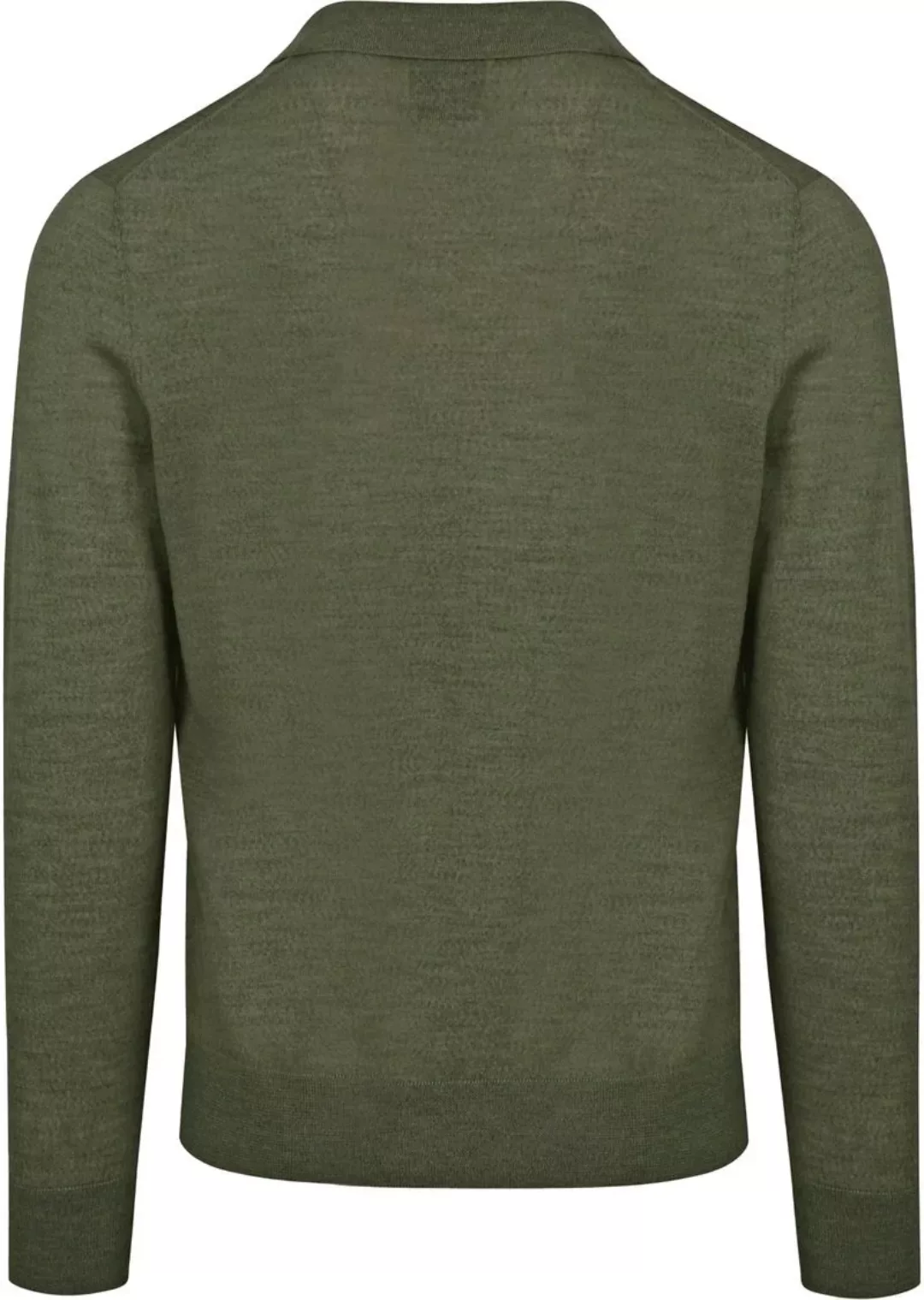 King Essentials The Robert Long Sleeve Poloshirt Merino Army Grün - Größe X günstig online kaufen