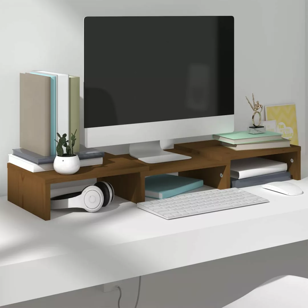 Vidaxl Monitorständer Honigbraun 60x24x10,5 Cm Massivholz Kiefer günstig online kaufen