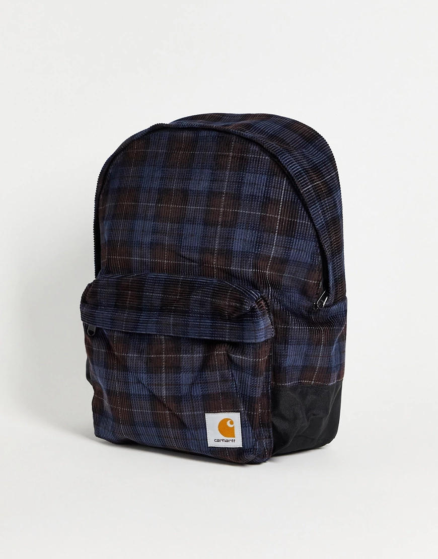 Carhartt WIP – Flint – Cord-Rucksack in Blau kariert günstig online kaufen