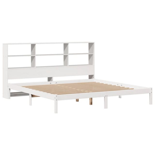 vidaXL Bett Massivholzbett mit Regal ohne Matratze Weiß 200x200 cm Kiefer günstig online kaufen