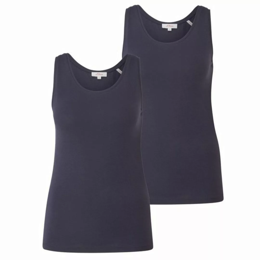 s.Oliver T-Shirt Basic-Top (2-tlg) runder Ausschnitt, breite Träger, Slim F günstig online kaufen