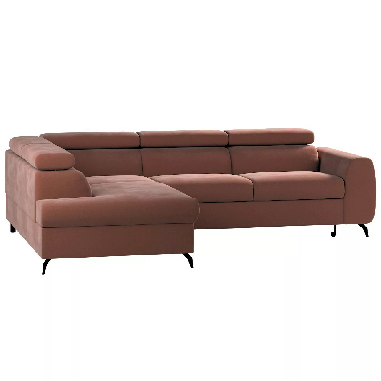 Ecksofa Leo, rose, 268x201x93, Polsterstoffe (CL63) günstig online kaufen