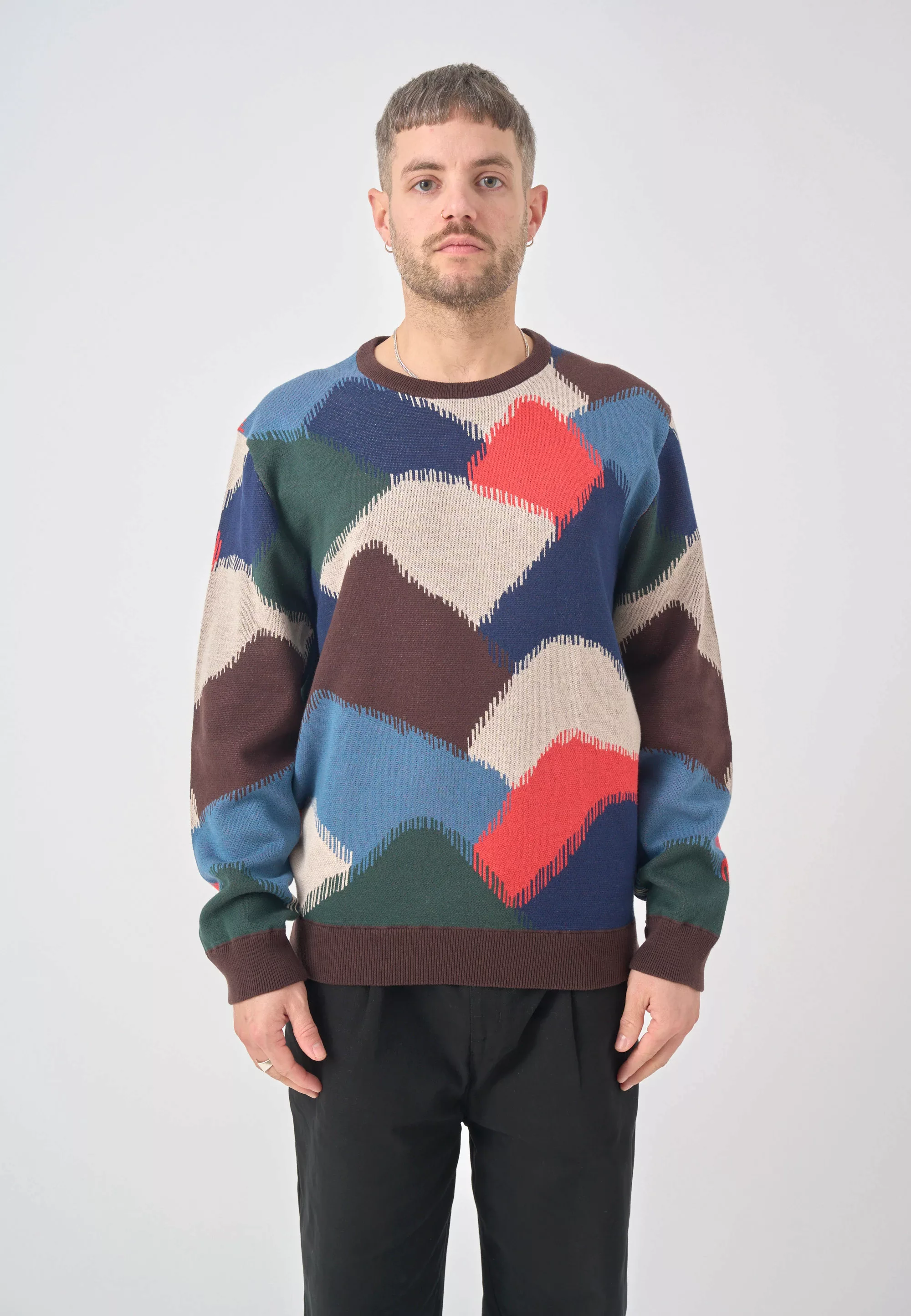 Cleptomanicx Strickpullover "Crewneck Mountains", mit lockerem Schnitt günstig online kaufen