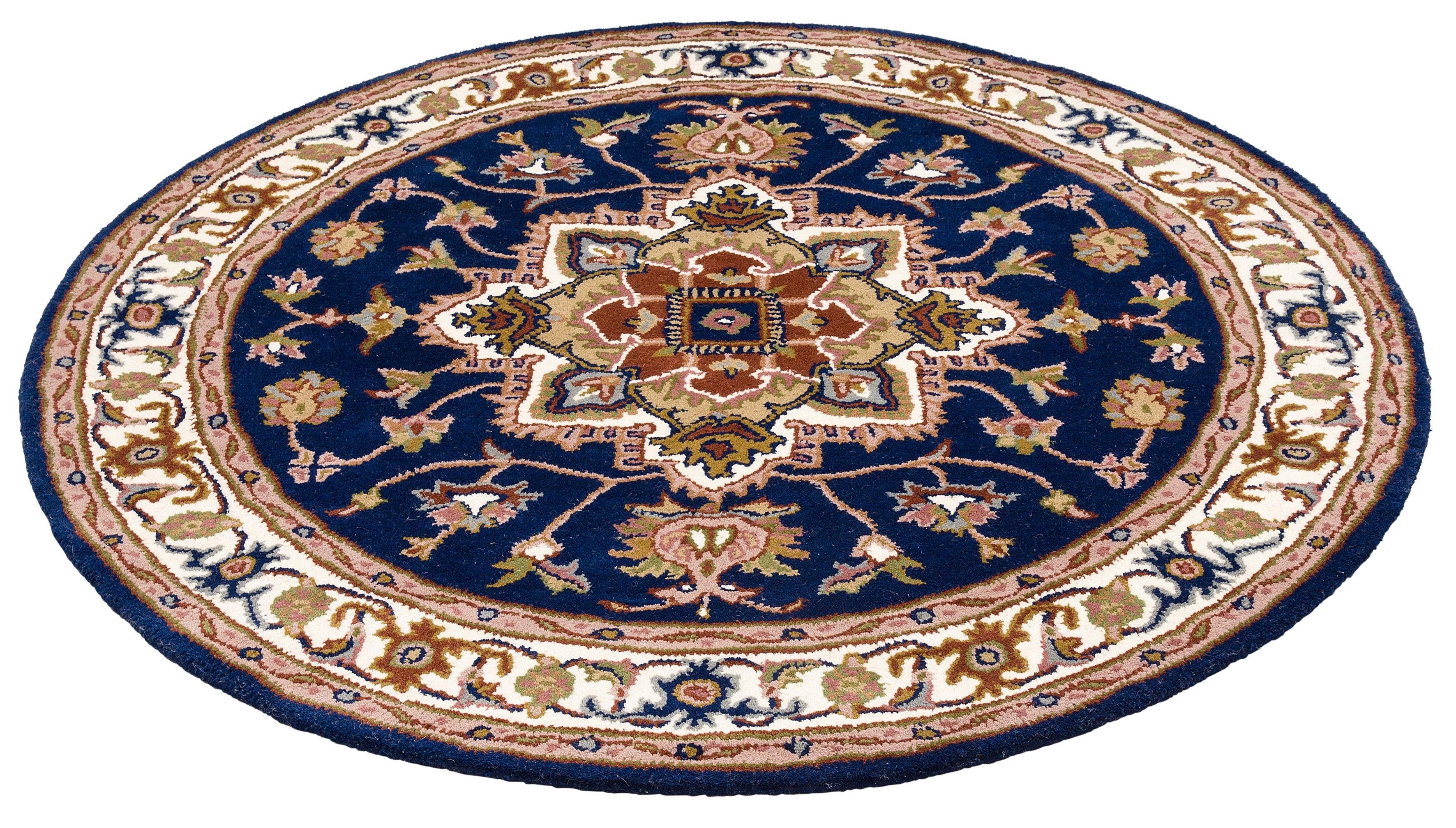 my home Wollteppich »Aman«, rund, 14 mm Höhe, reine Wolle, Orient-Optik, id günstig online kaufen