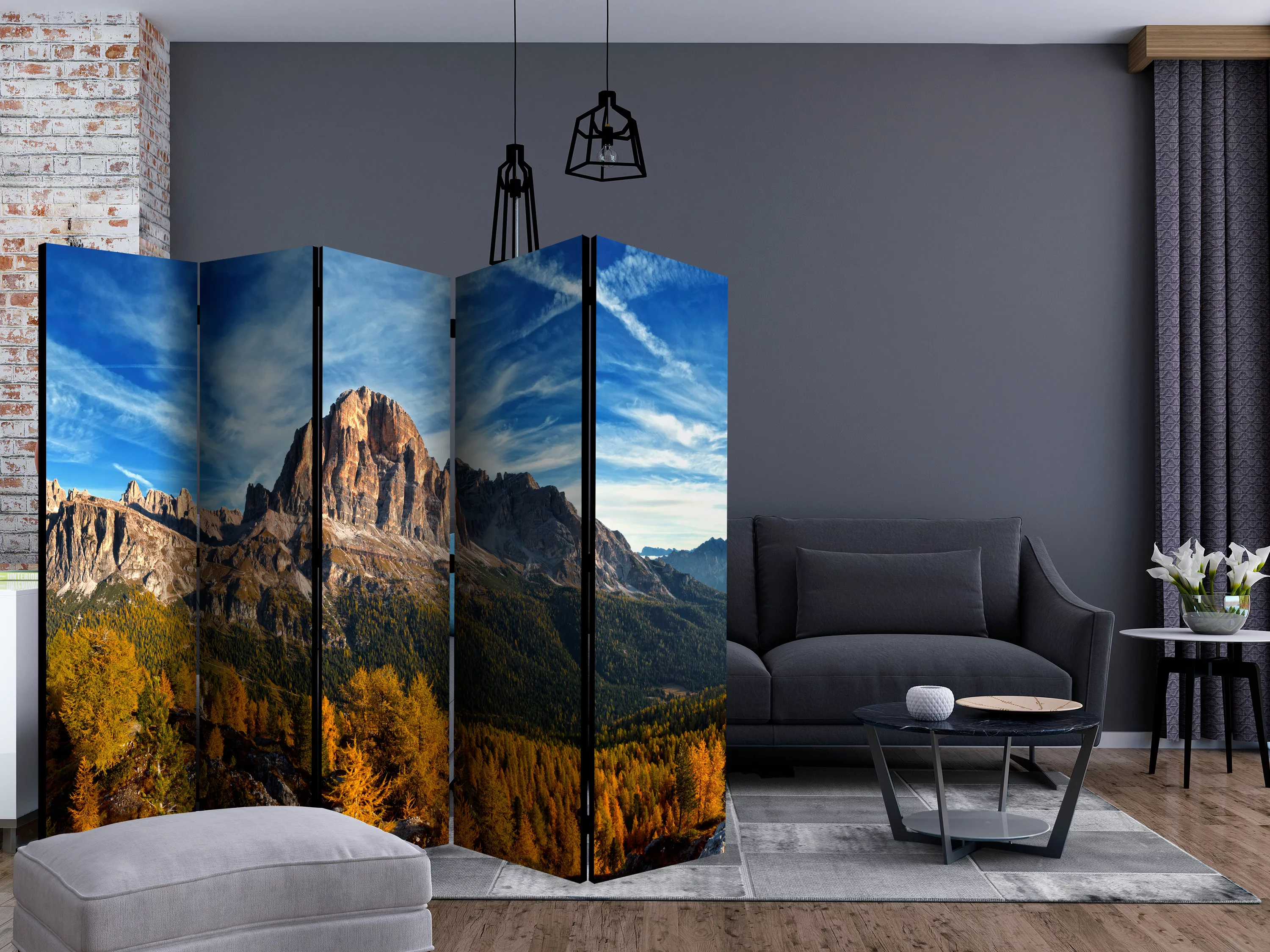5-teiliges Paravent - Panoramic View Of Italian Dolomites Ii [room Dividers günstig online kaufen