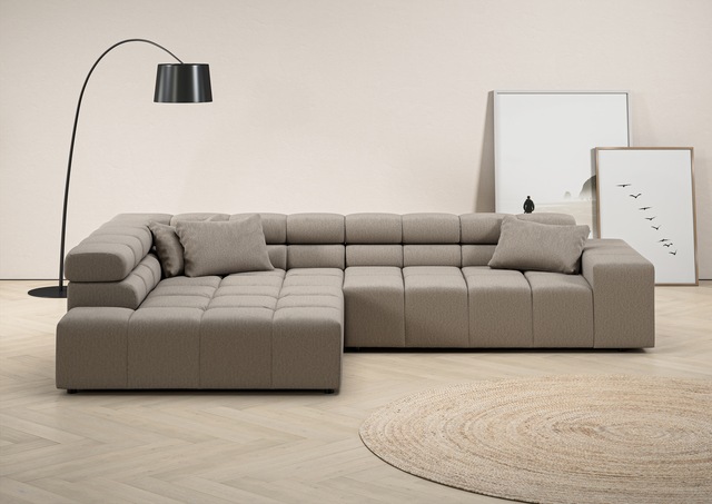 INOSIGN Ecksofa Ancona incl. Kopfteilverstellung, Zierkissen Breite 319cm, günstig online kaufen