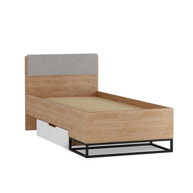 Furnix Bettgestell 90x200 LENDRI Einzelbett Bett mit Schublade 90x200 cm Hi günstig online kaufen