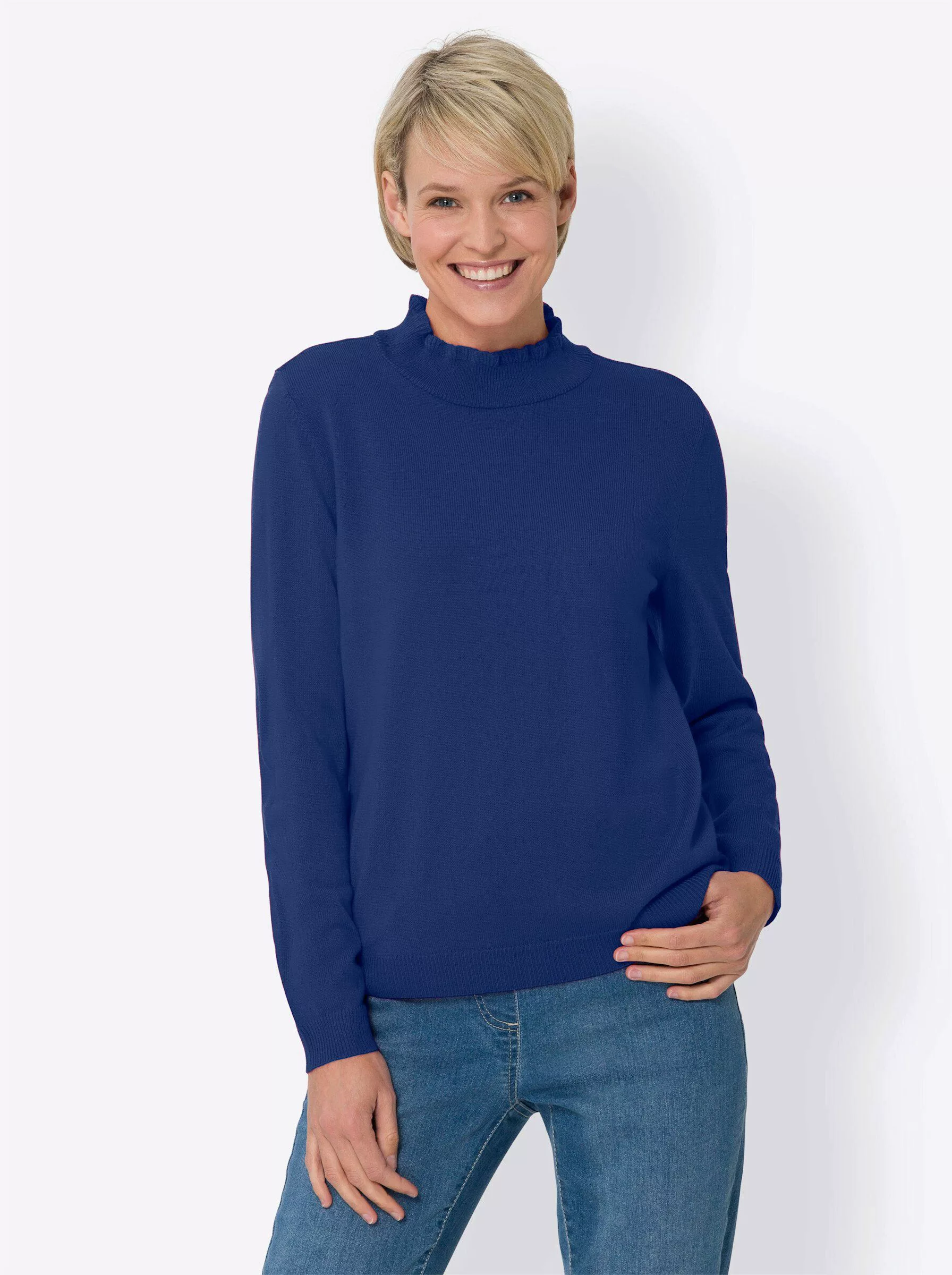 Sieh an! Strickpullover Stehkragen-Pullover günstig online kaufen