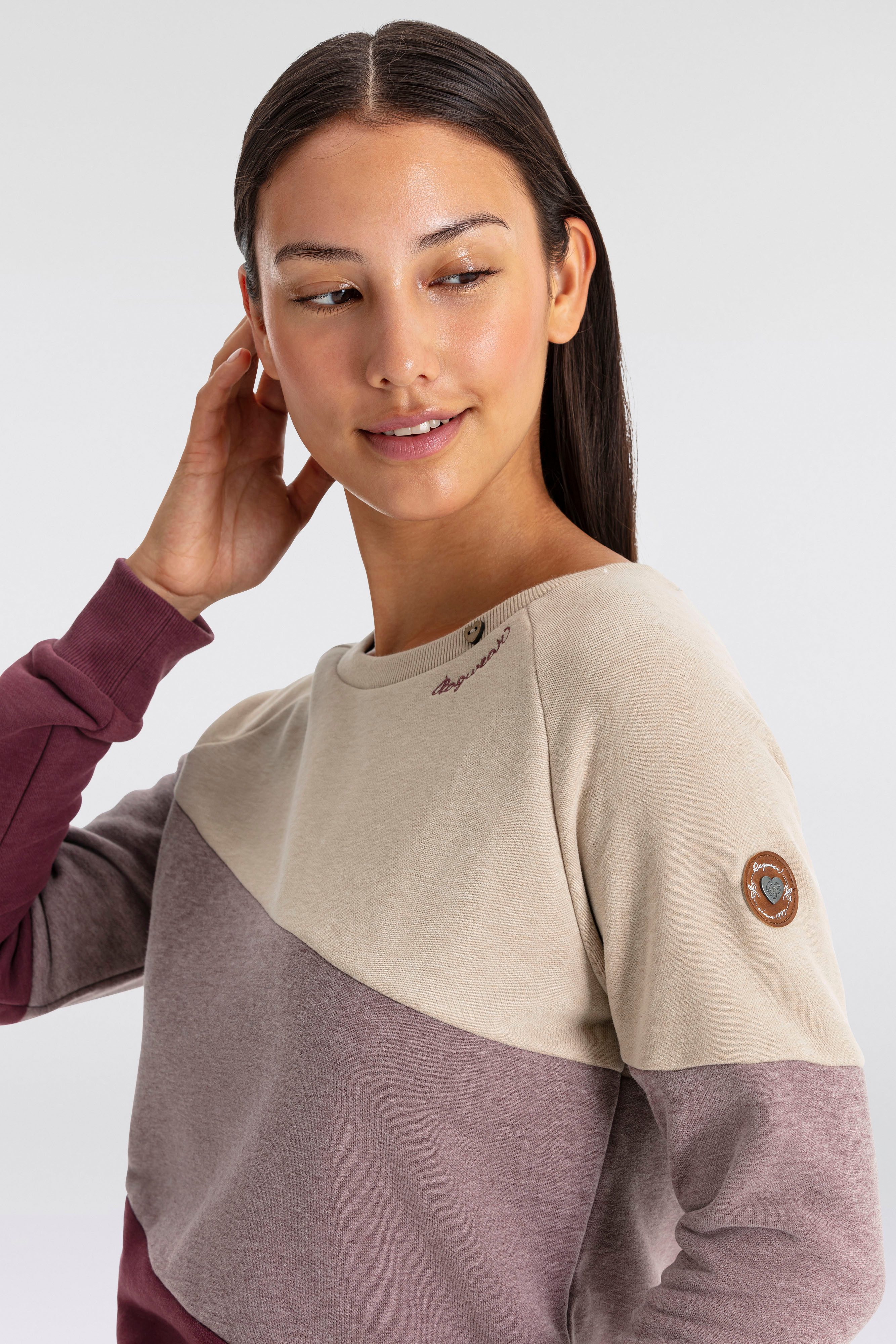 Ragwear Sweater "JOHANKA BLOCK", Crew Neck im Color-Blocking Design günstig online kaufen
