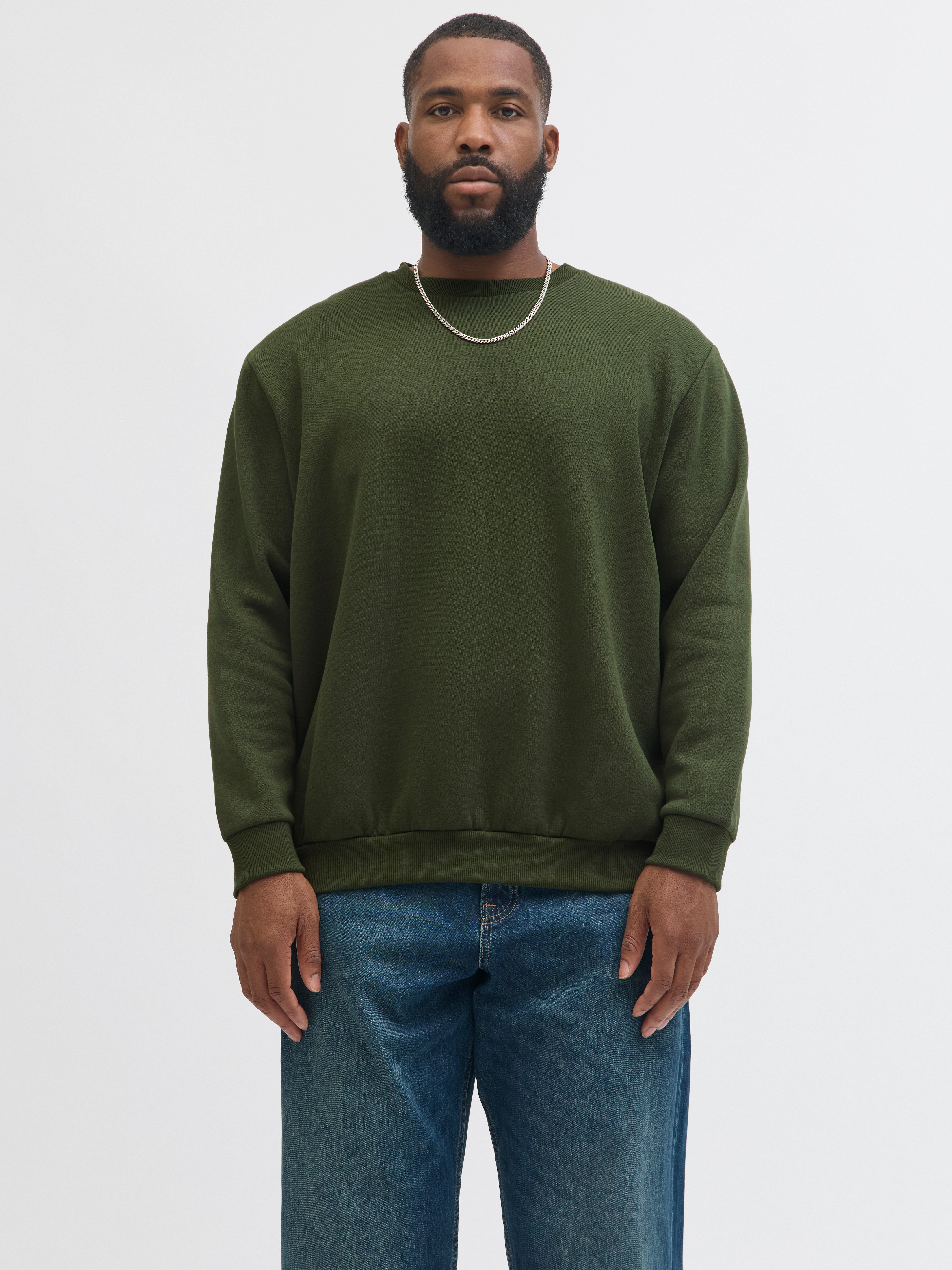 Jack & Jones PlusSize Sweatshirt "JJEBRADLEY SWEAT CREW NOOS PLS", mit Ripp günstig online kaufen
