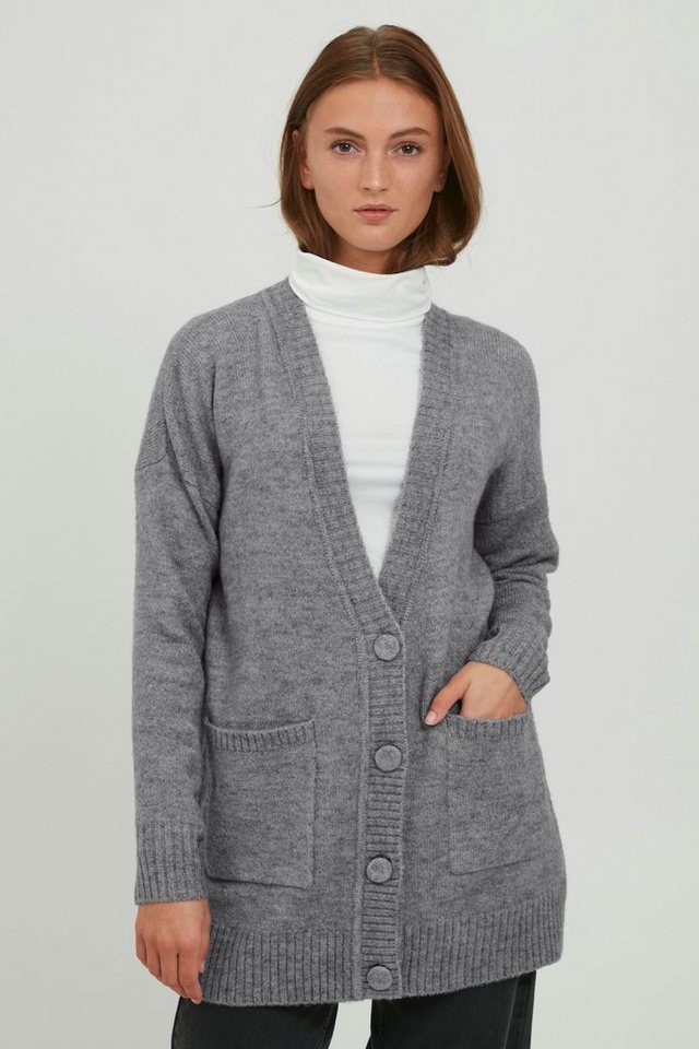 b.young Strickjacke BYOKIRA CARDIGAN - 20810503 Lange Strickjacke mit aufge günstig online kaufen