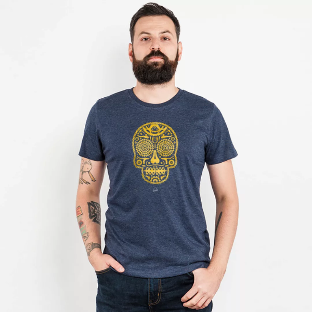 Douze - Bike Skull - Mens Recycled Organic T-shirt günstig online kaufen