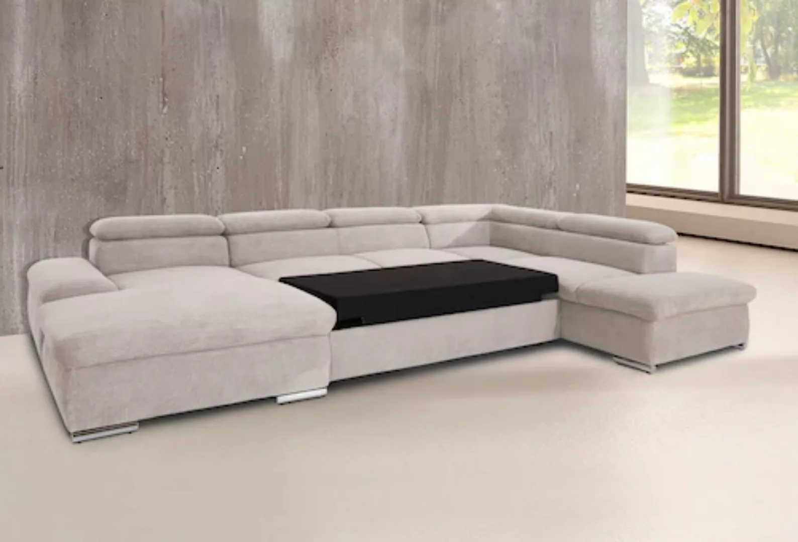 sit&more Wohnlandschaft "Alcatraz U-Form", wahlweise mit Bettfunktion günstig online kaufen