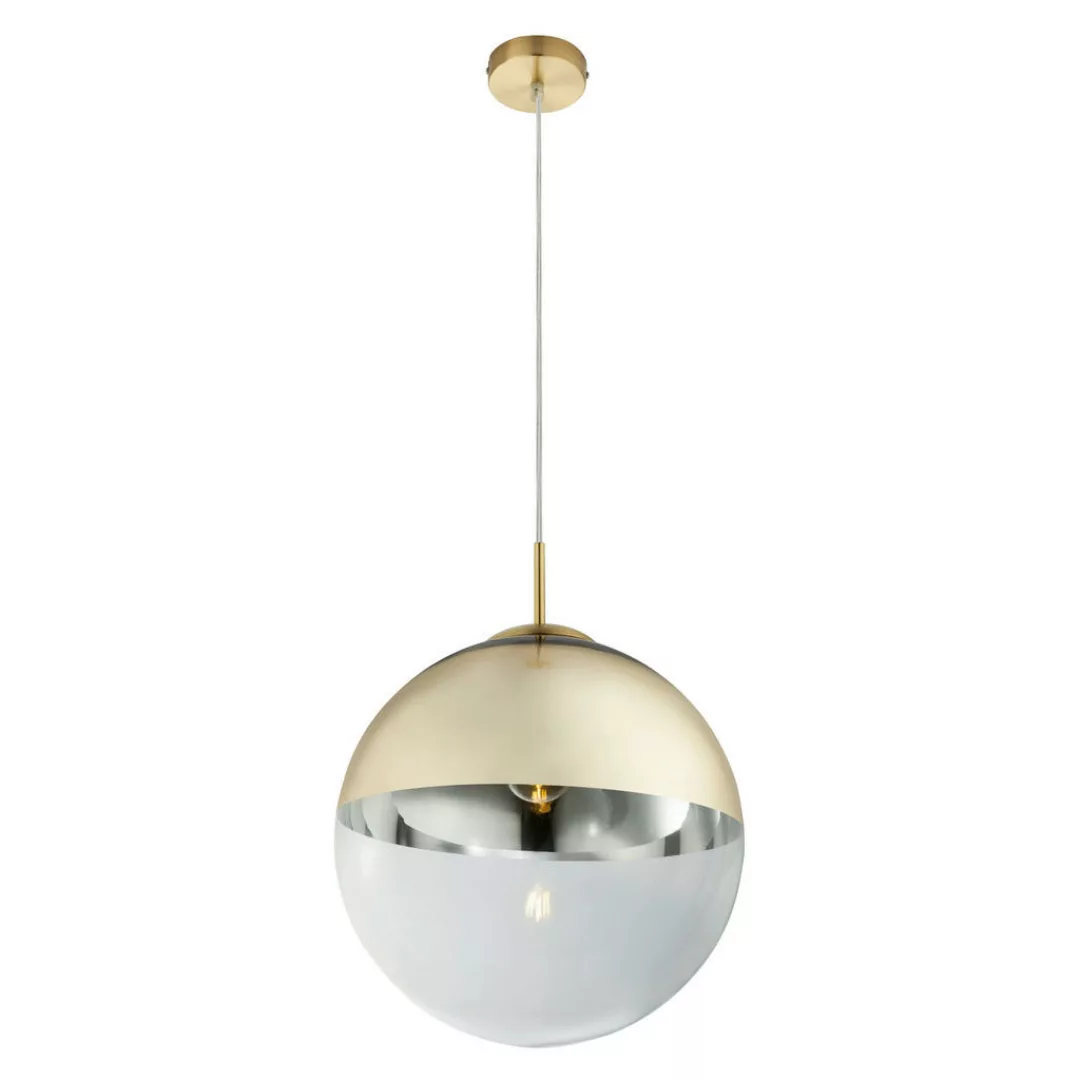 GLOBO Pendelleuchte gold Metall H/D: ca. 120x33 cm E27 1 Brennstellen günstig online kaufen