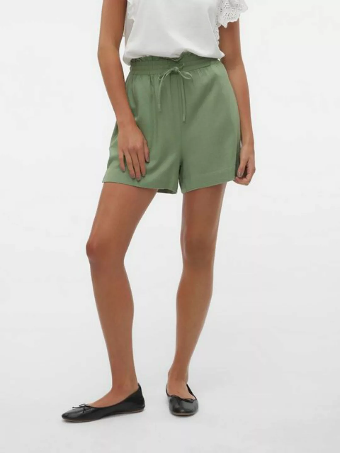 Vero Moda Shorts VMMYMILO HW PAPERBAG SHORTS WVN GA mit Leinen günstig online kaufen