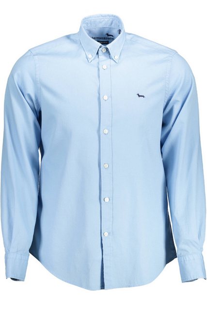 Harmont & Blaine Langarmhemd Herrenhemd Blau: Regular Fit, Button-Down-Krag günstig online kaufen