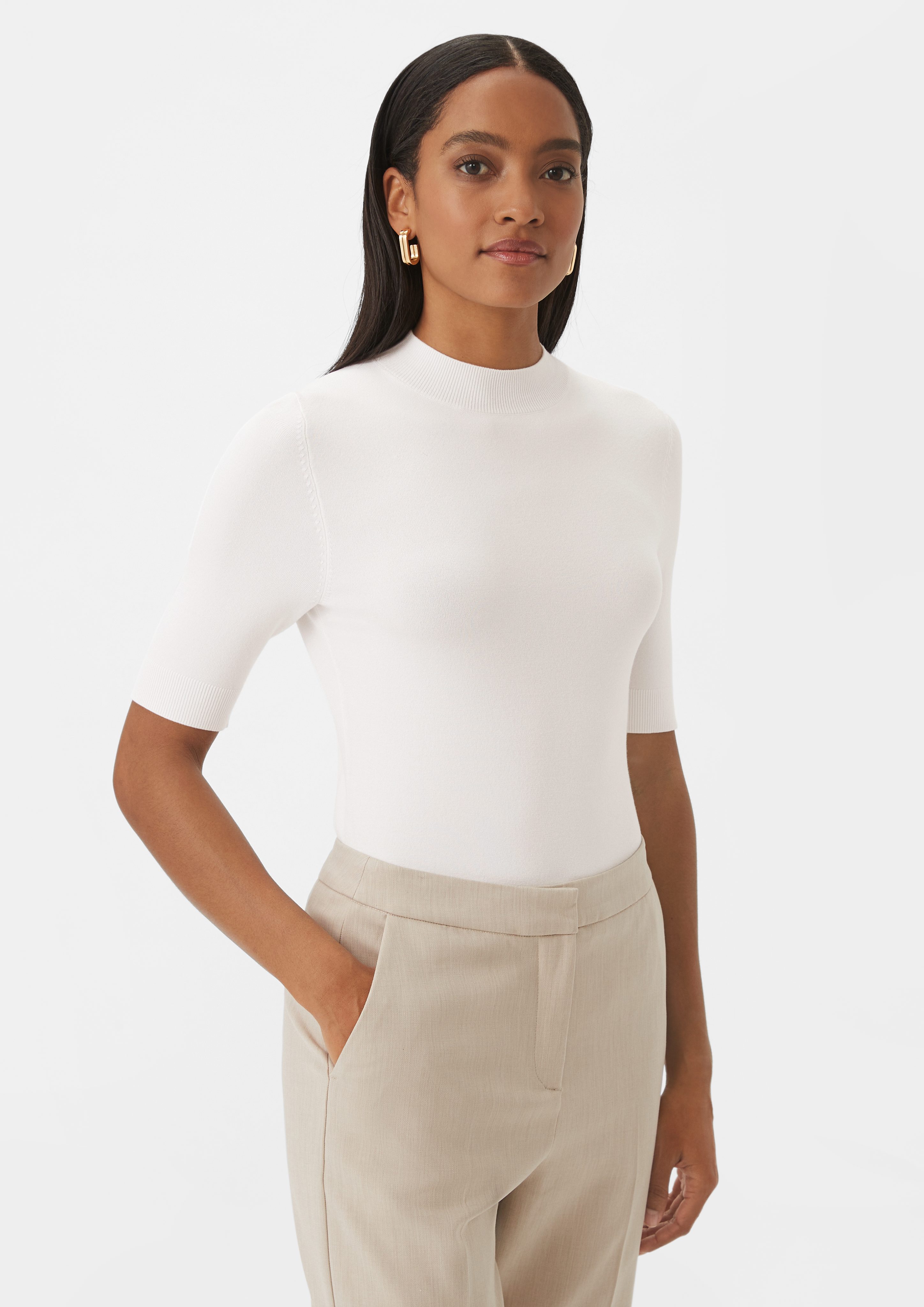 Comma Strickpullover mit Turtleneck, halbarm günstig online kaufen
