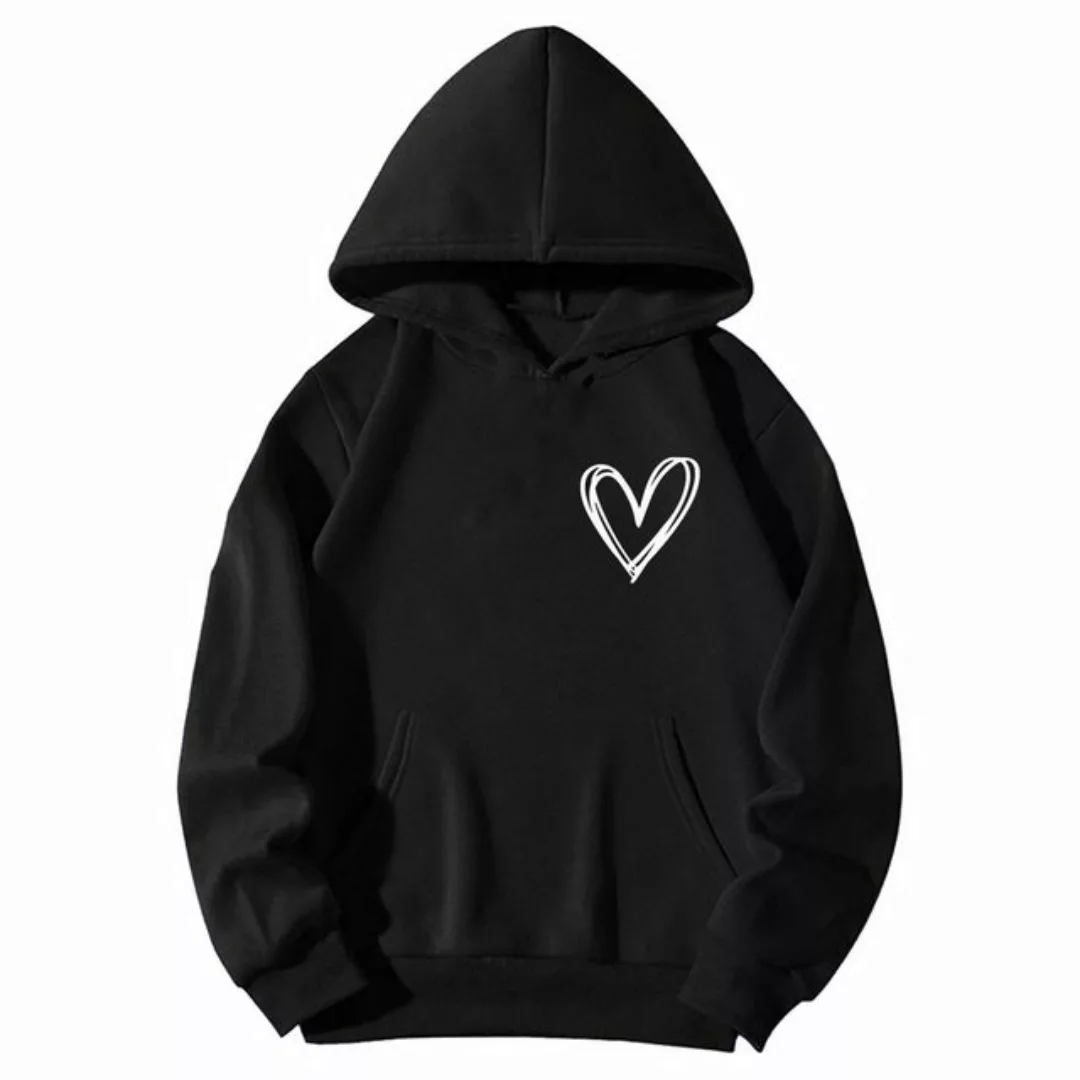 Banco Hoodie Damen Hoodie Love Liebe Herz Unifarbe Unifarben Größen XS - 6X günstig online kaufen