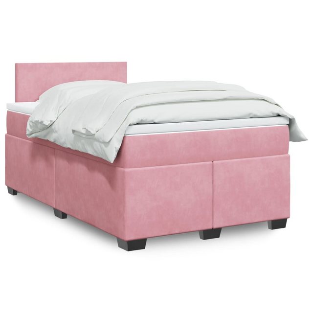 vidaXL Boxspringbett, Boxspringbett mit Matratze Rosa 120x200 cm Samt günstig online kaufen