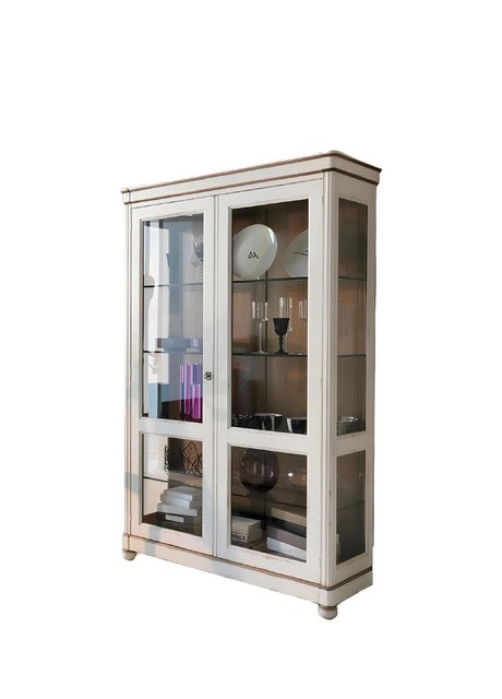 Xlmoebel Vitrine Massiver Holzvitrinenschrank aus Glas - Echtholzvitrine (1 günstig online kaufen