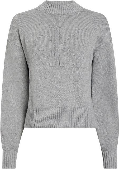 Calvin Klein Jeans Rundhalspullover CK INTARSIA LOOSE SWEATER mit Logostick günstig online kaufen