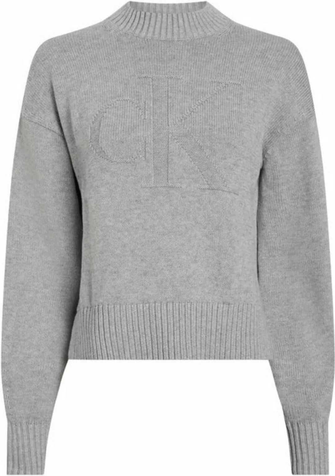 Calvin Klein Jeans Rundhalspullover CK INTARSIA LOOSE SWEATER mit Logostick günstig online kaufen