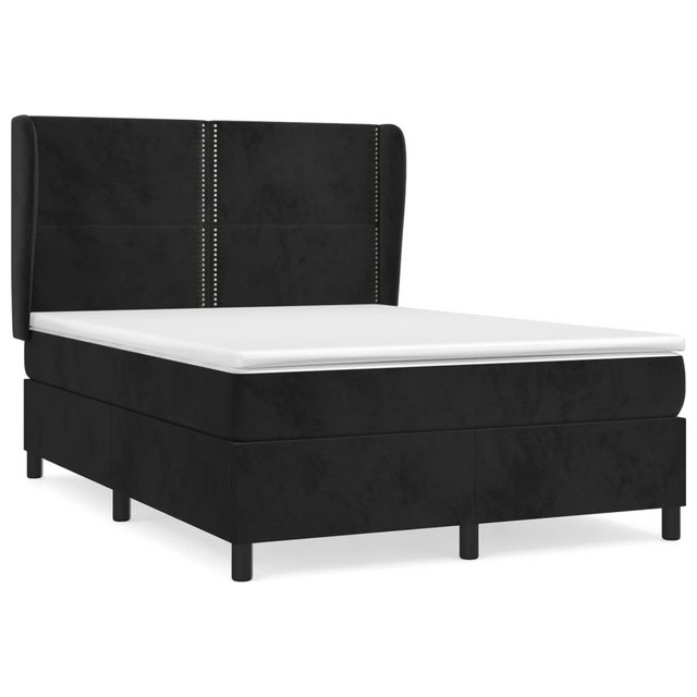 vidaXL Boxspringbett mit Matratze Schwarz 140x190 cm Samt1377784 günstig online kaufen