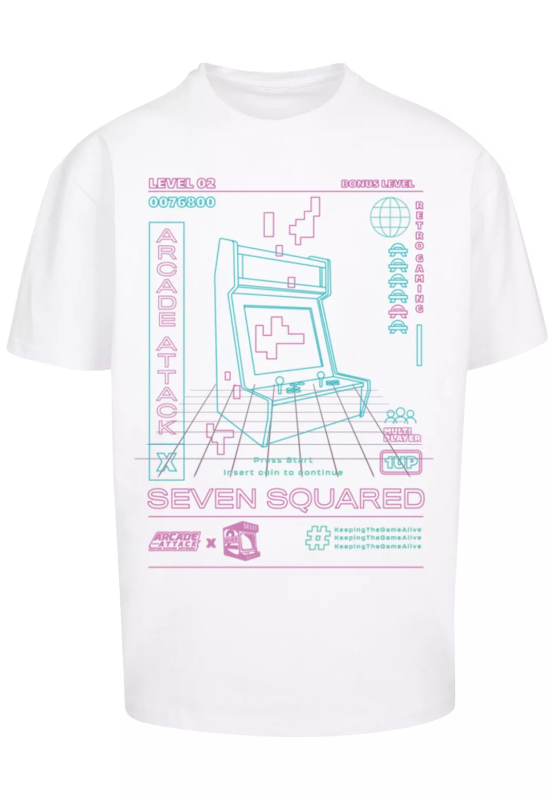 F4NT4STIC T-Shirt "Arcade attack Retro Gaming SEVENSQUARED", Print günstig online kaufen