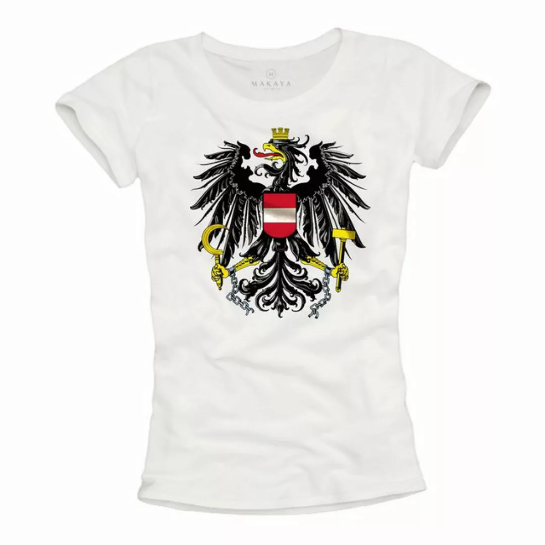 MAKAYA Print-Shirt Damen Österreich Flagge Adler Motiv Österreichischer Fah günstig online kaufen