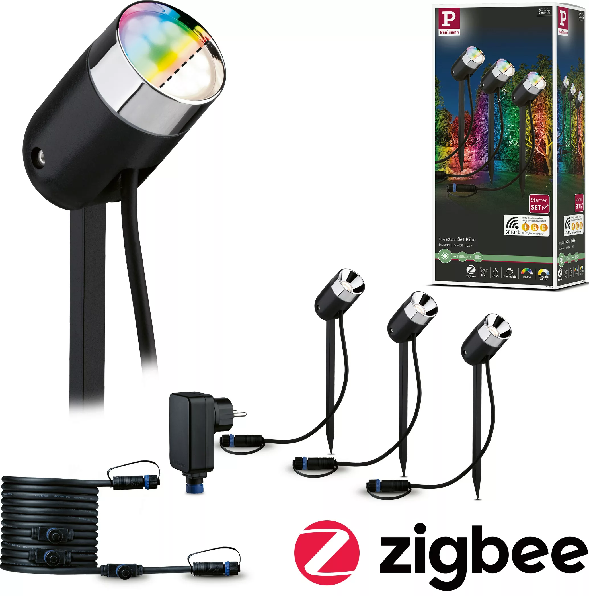 LED Erdspießleuchte RGBW Zigbee 330lm 3-er Set inkl. Treiber günstig online kaufen