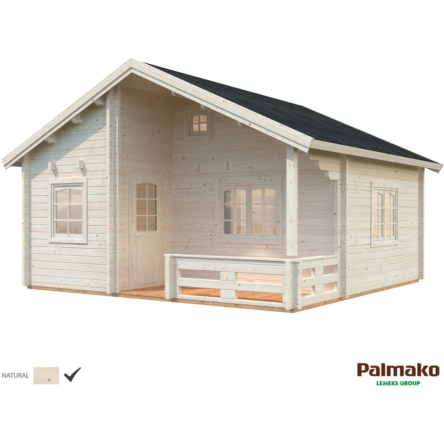 Palmako Emily Holz-Gartenhaus Natur Satteldach Unbehandelt 590 cm x 550 cm günstig online kaufen