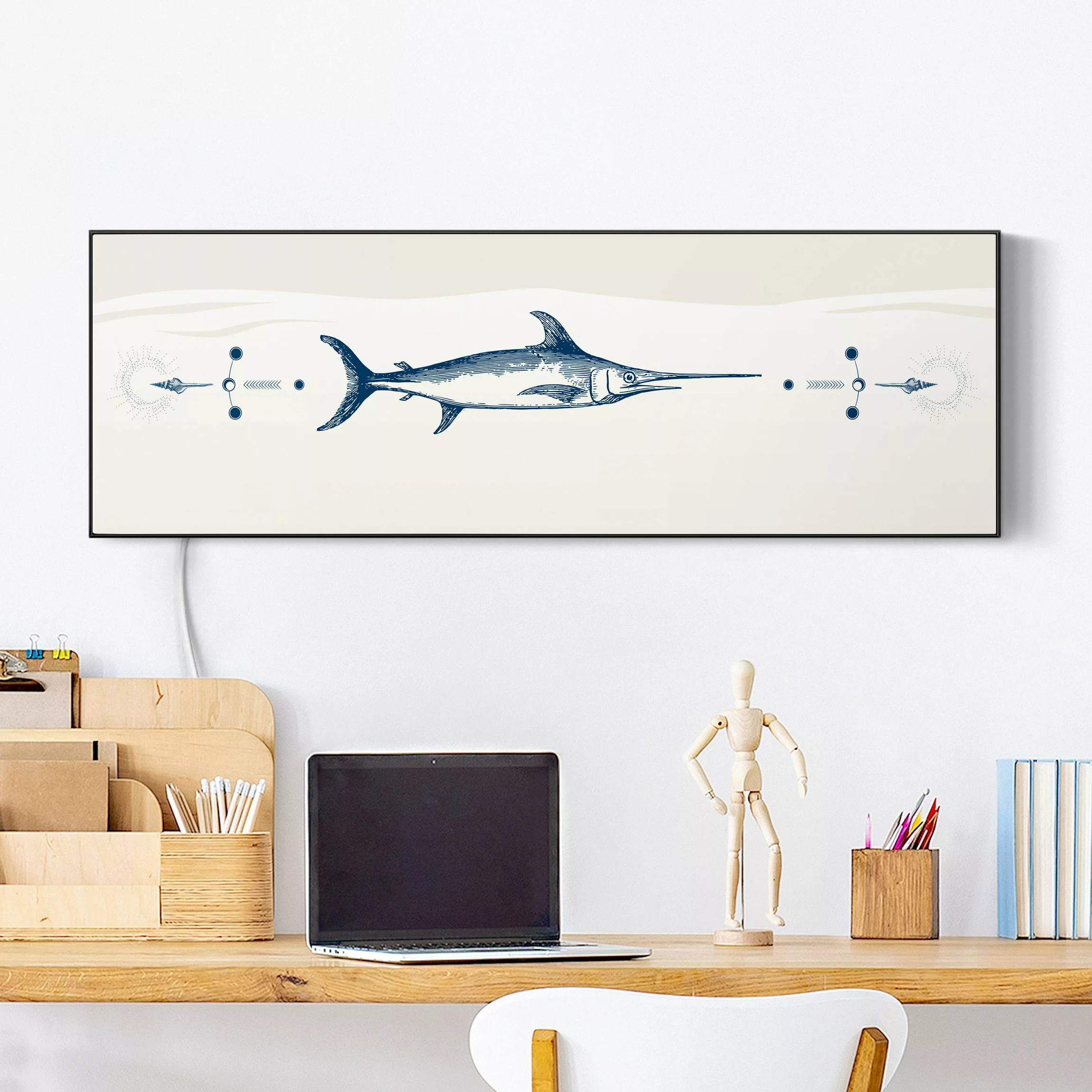 LED-Wechselbild Vintage Schwertfisch günstig online kaufen