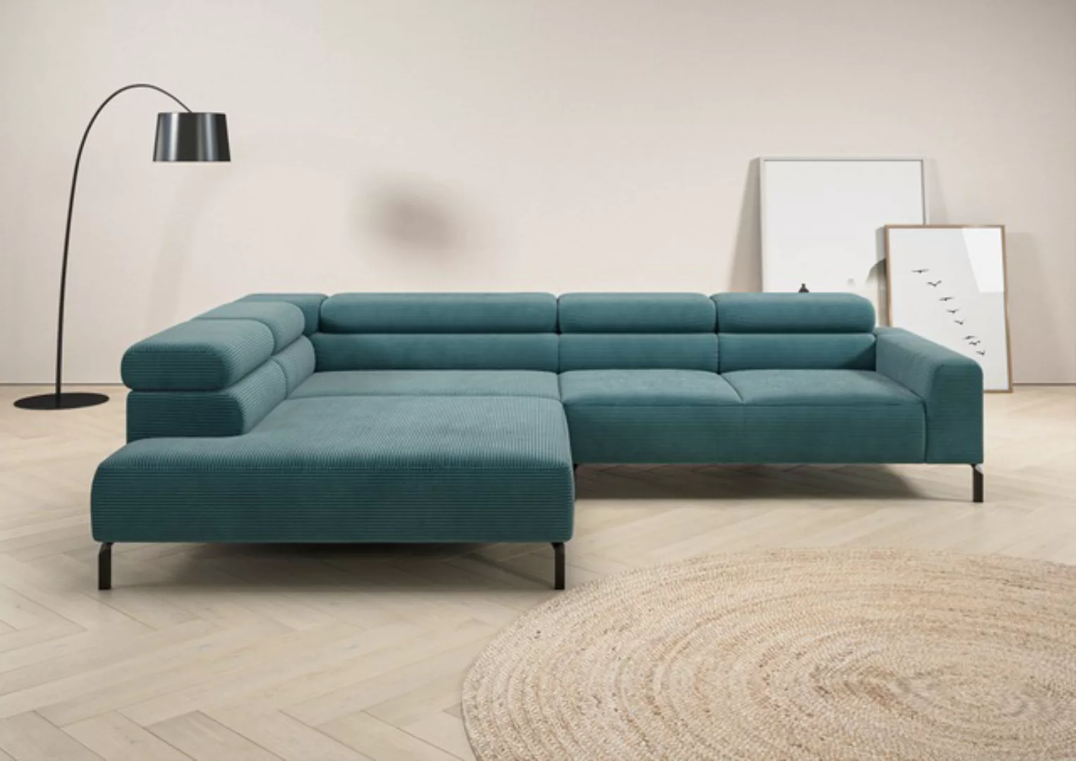 Places of Style Ecksofa "Antonelli, L-Form, incl. Kopfteilverstellung, Brei günstig online kaufen