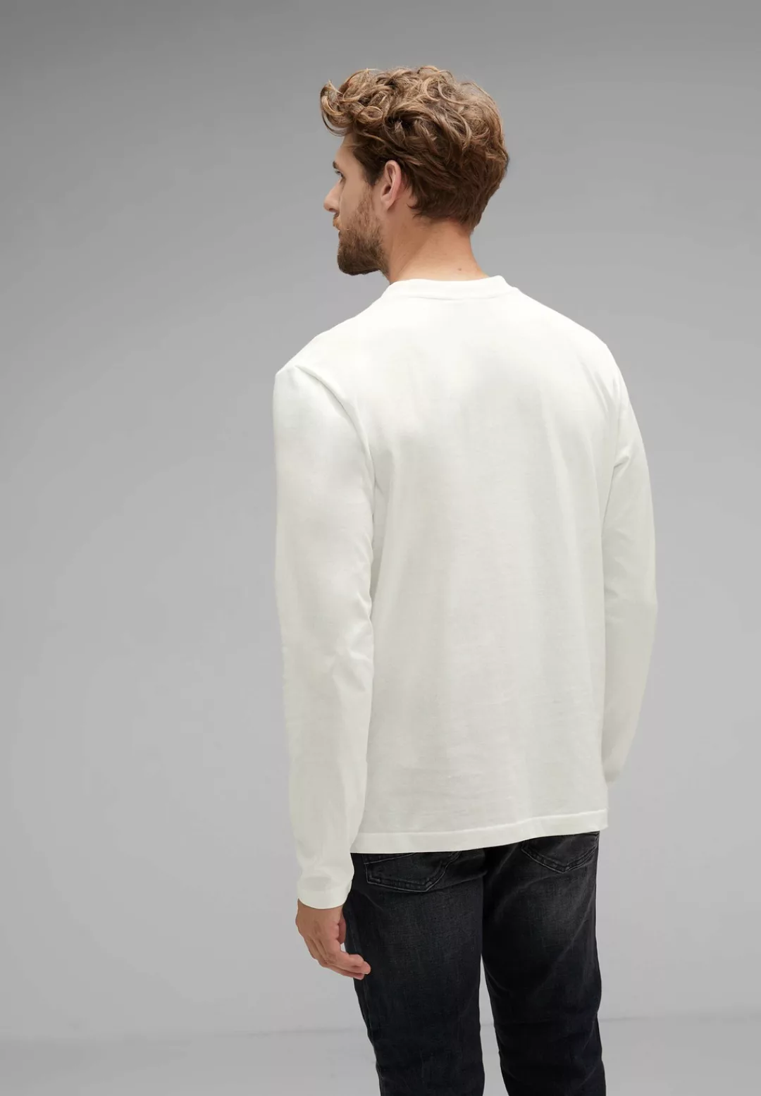 STREET ONE MEN Langarmshirt, mit Knopfleiste günstig online kaufen