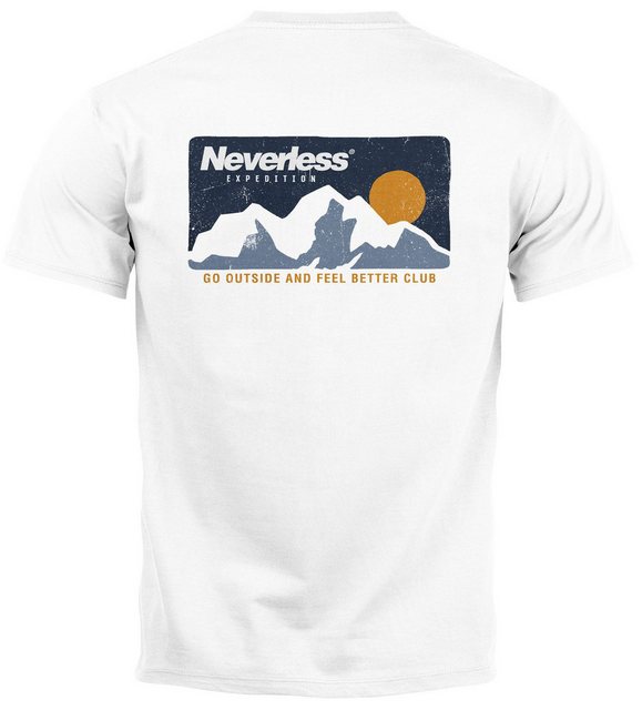 Neverless Print-Shirt Herren T-Shirt Backprint Berge Wandern Berg-Grafik Vi günstig online kaufen