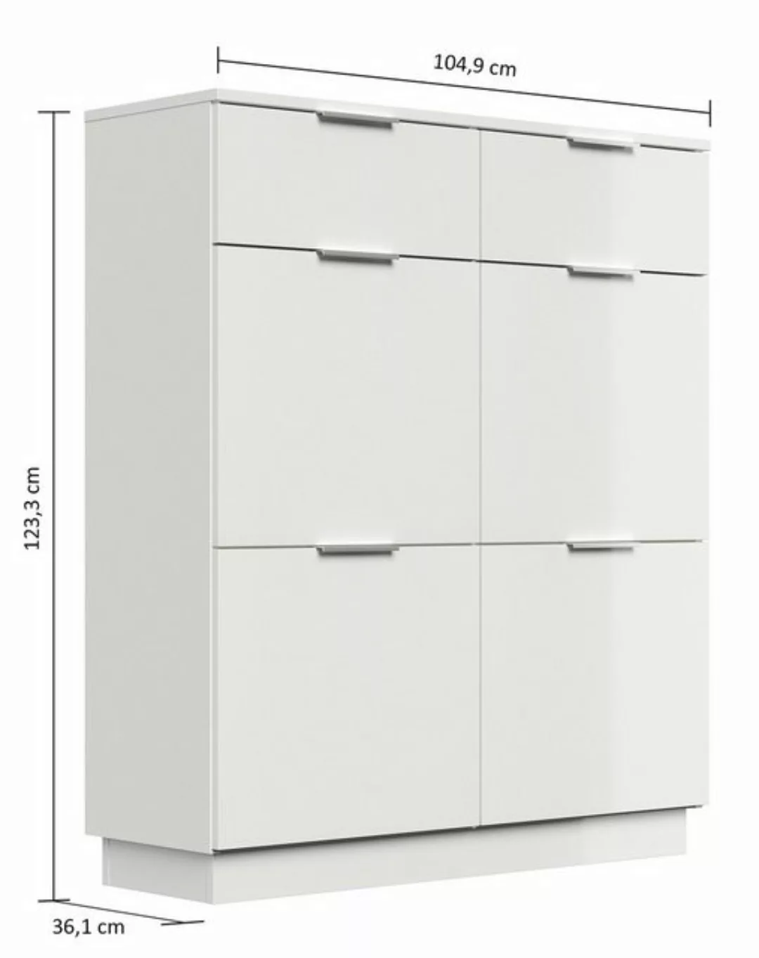 Magnolia Home Schuhschrank Schuhschrank Domus-XXL 2 Softeinzüge 4 Klappen 1 günstig online kaufen