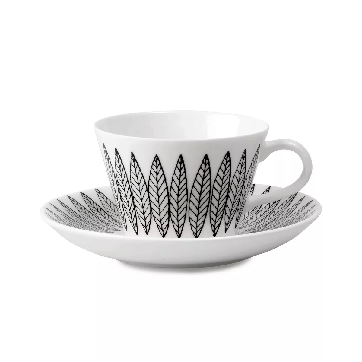 Svart Salix Kaffee-Set, Kegel Kaffeetasse + Untersetzer günstig online kaufen