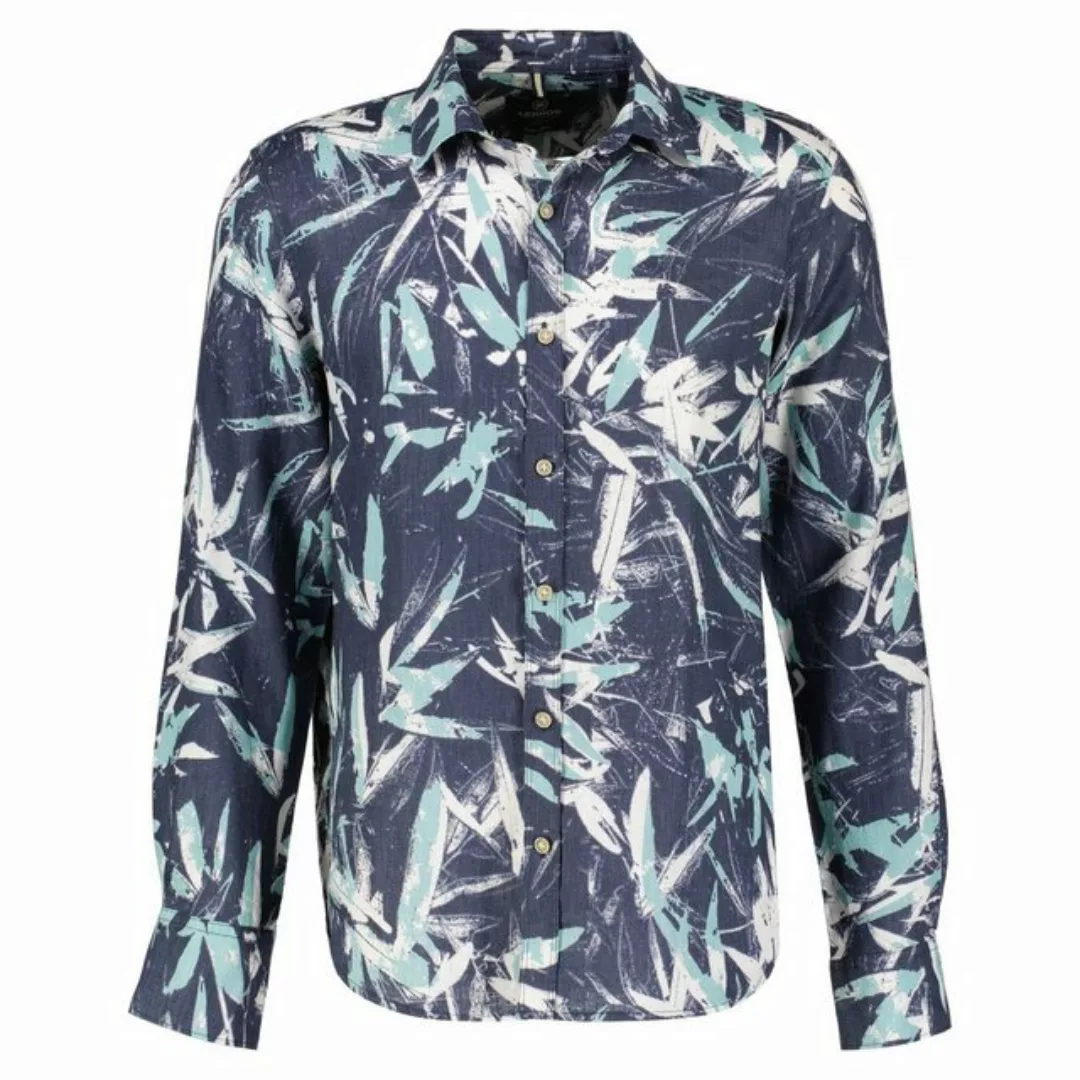 LERROS Langarmhemd "LERROS Leinenhemd mit floralem AOP" günstig online kaufen