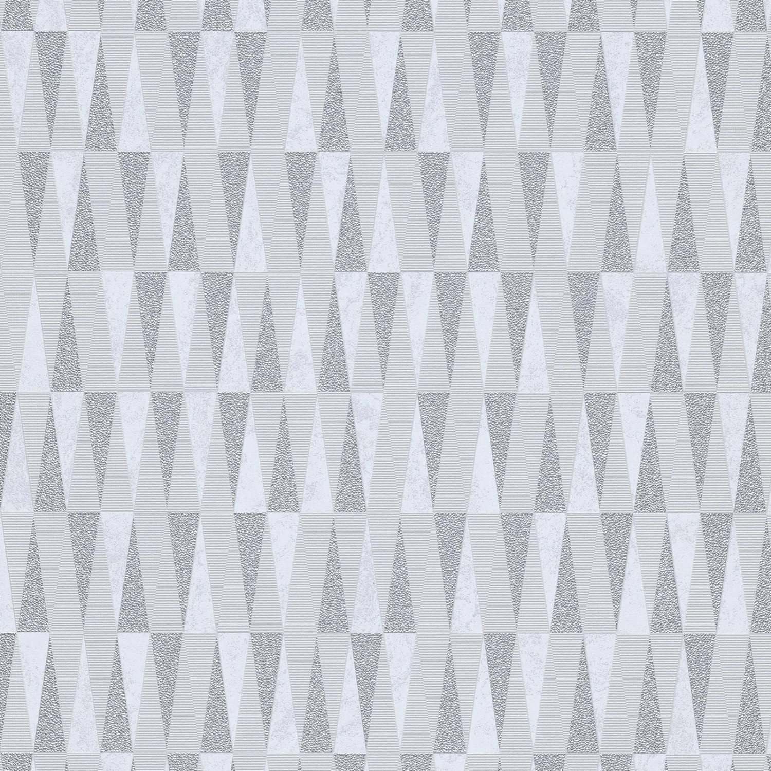 Bricoflor Moderne Geometrisch Dreieck Vliestapete Weiß Grau Silber für Schl günstig online kaufen