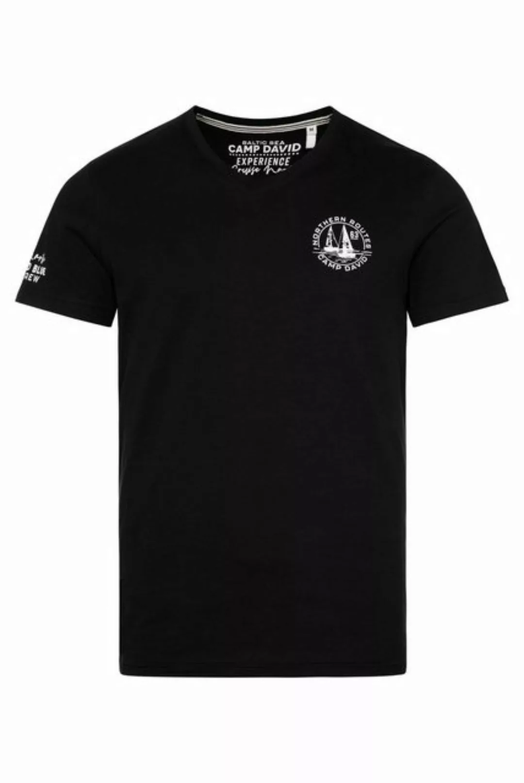 CAMP DAVID V-Shirt mit maritimen Prints günstig online kaufen