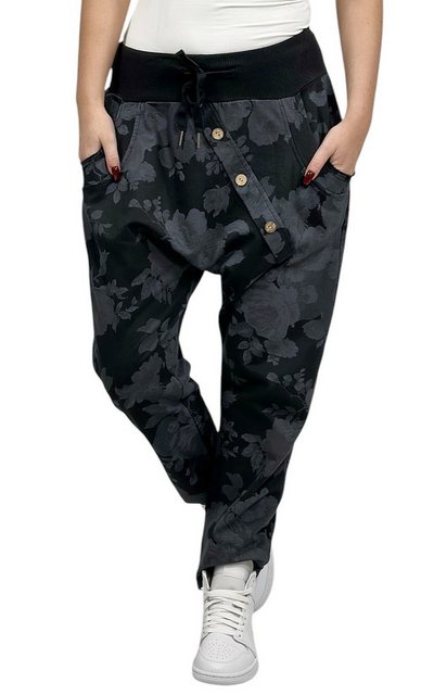 Mississhop Boyfriend-Hose Damen Hose Sweatpants Jogginghose Blumen M.130 günstig online kaufen