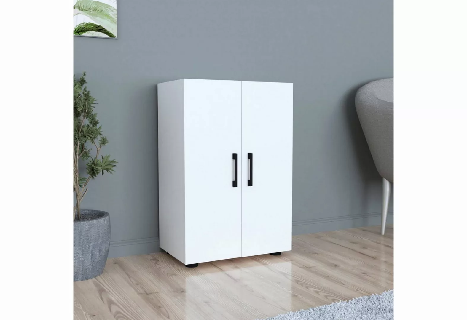 en.casa Beistellschrank »Åsnes« Allzweckschrank 74x49x32cm mit 2 Ablagen We günstig online kaufen