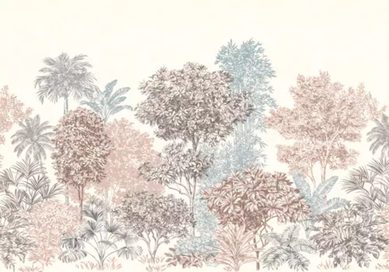KOMAR Vlies Fototapete - Painted Trees - Größe 400 x 280 cm mehrfarbig günstig online kaufen