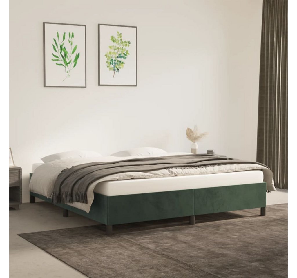 furnicato Bett Bettgestell Dunkelgrün 180x200 cm Samt günstig online kaufen