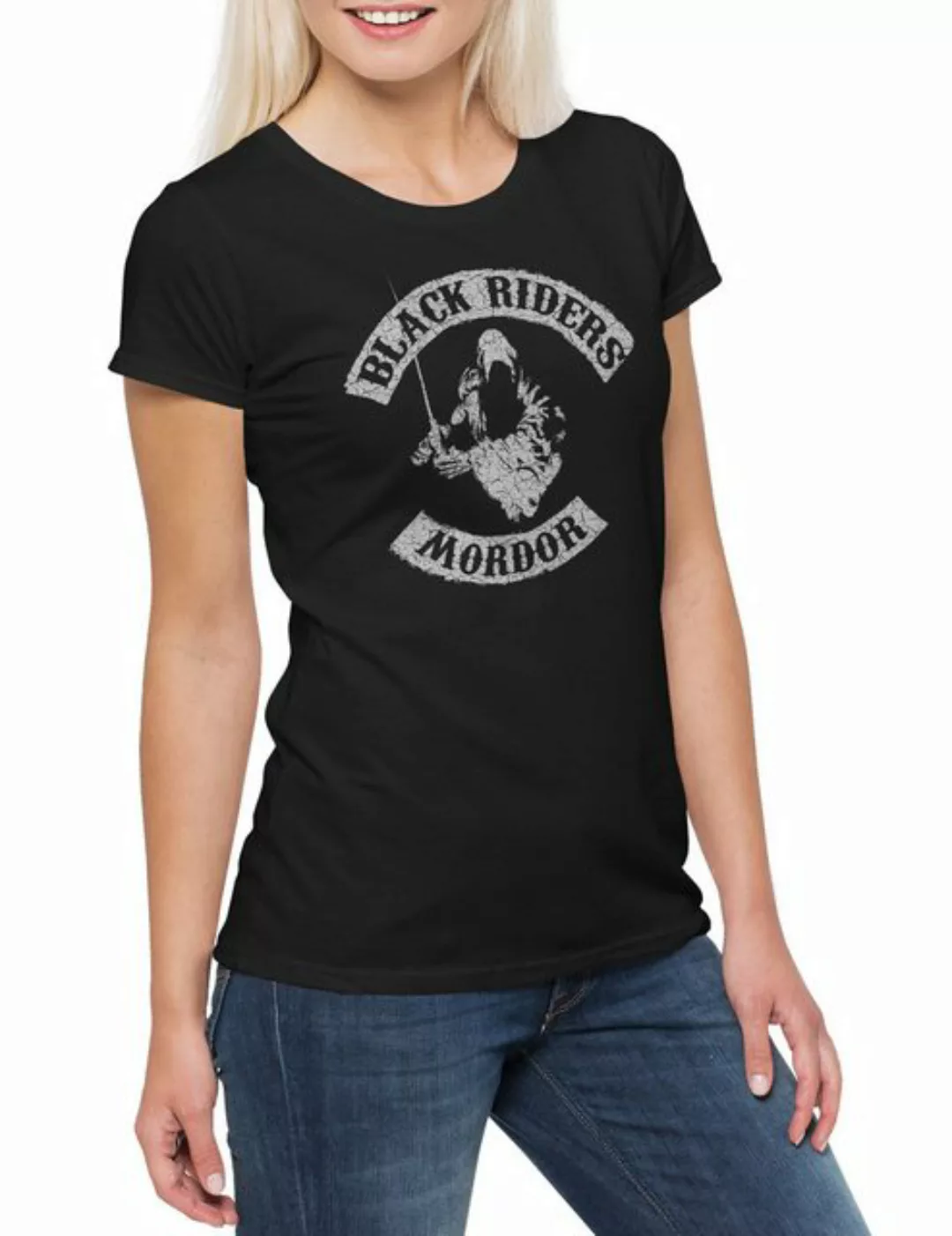 Urban Backwoods Print-Shirt Black Riders MC Damen T-Shirt Lord of Herr der günstig online kaufen