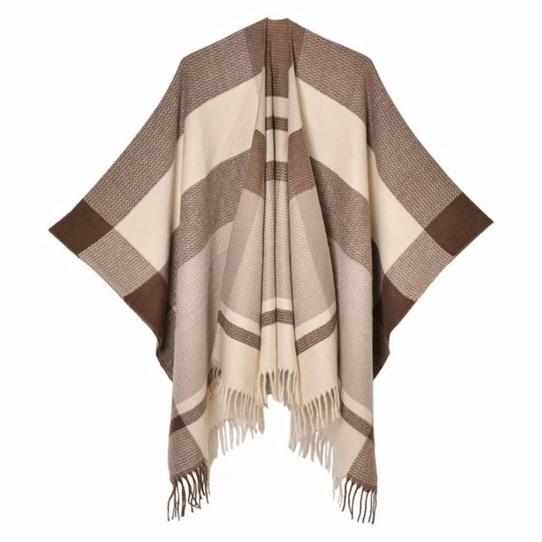 Torcarvh Strickcape Damen Winter Strickponcho Quaste Wrap Open Front Schal günstig online kaufen