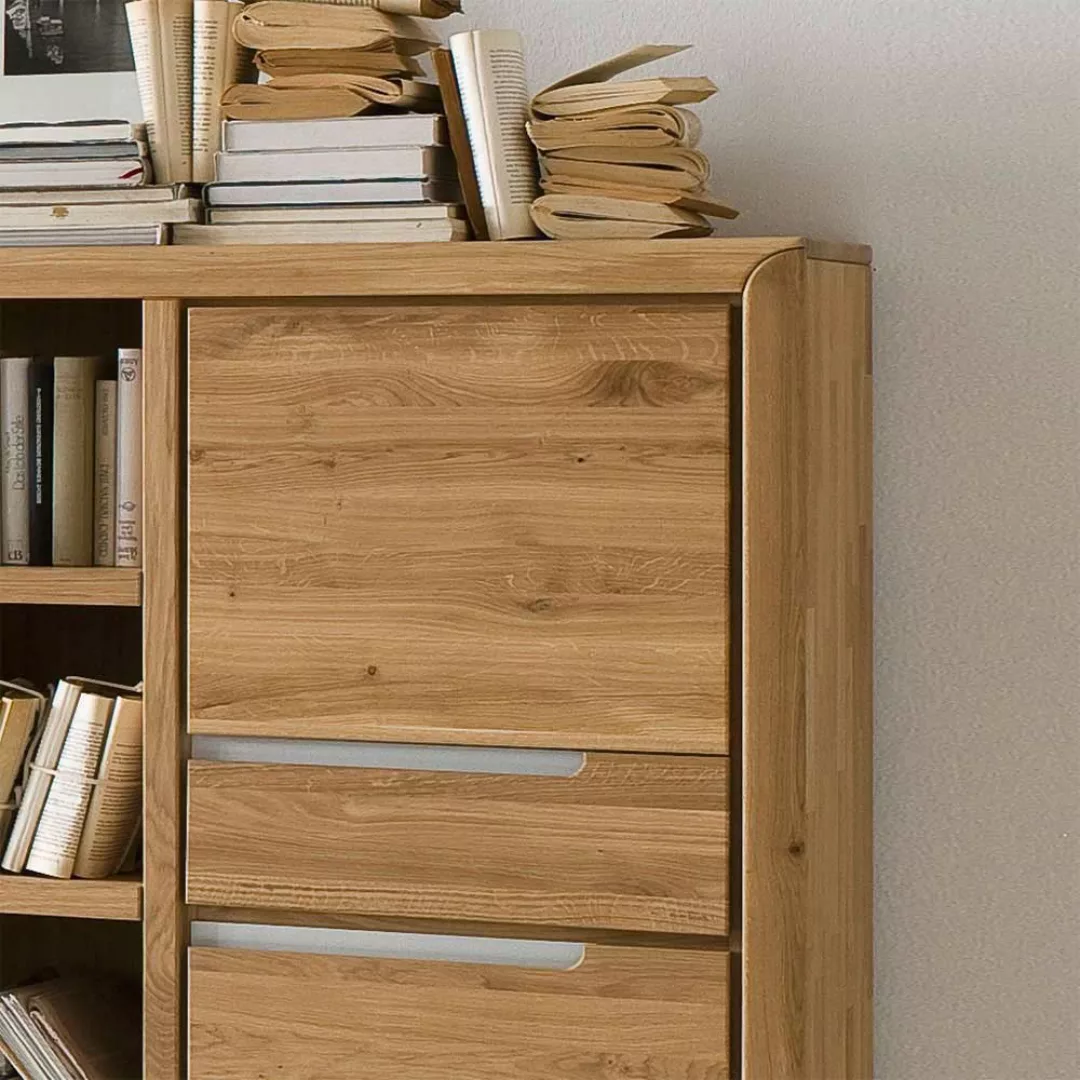 Wohnzimmer Regal aus Wildeiche Massivholz Bianco geölt und gewachst günstig online kaufen