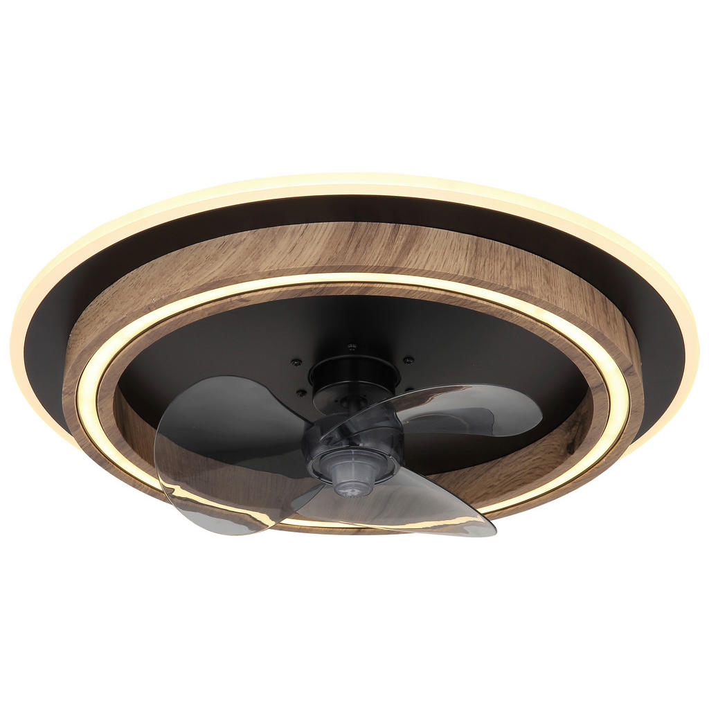 GLOBO Deckenventilator Opal schwarz dunkelbraun H/D: ca. 13,5x50 cm max. 32 günstig online kaufen