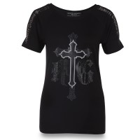 T-SHIRT BLACK CROSS WOMEN - black günstig online kaufen